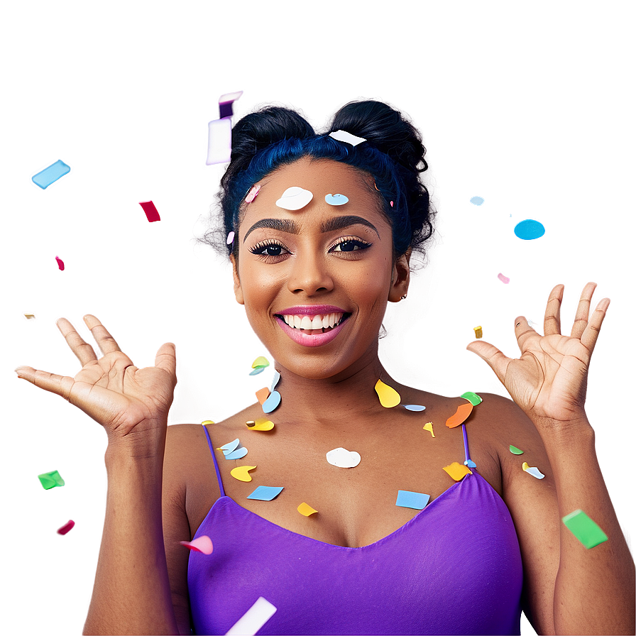 Happy Person With Confetti Png 65