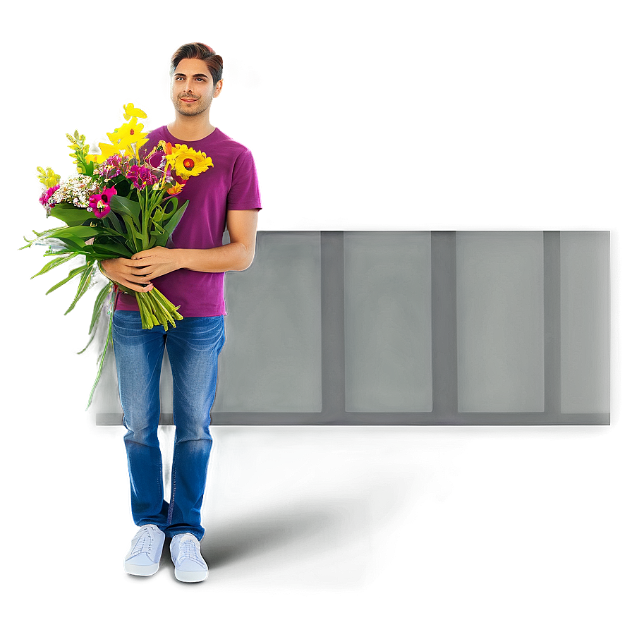 Happy Person With Flowers Png Vsb44