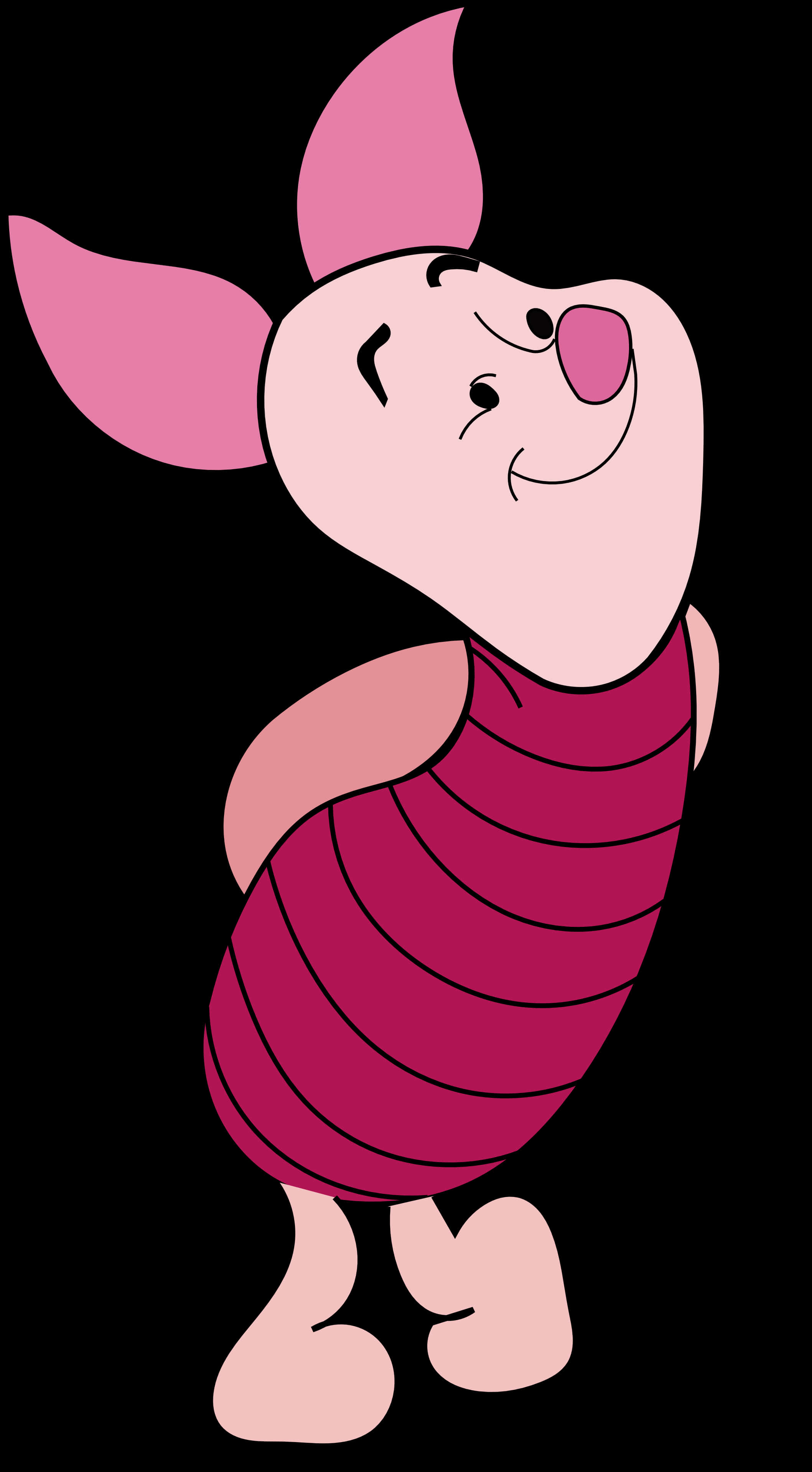 Happy Piglet Cartoon Character PNG with transparent background