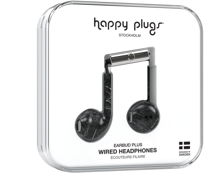 Earbud Plus Black Marble - Happy Plugs Earbud Plus Black Marble, HD Png Download PNG with transparent background
