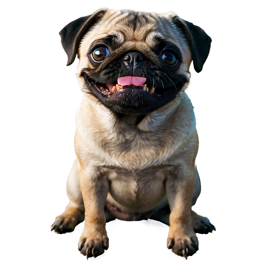 Happy Pug Dog Png 05232024