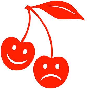 Happy Sad Cherry Cartoon