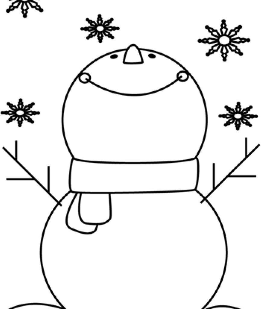 Happy Snowman Clipart Outline