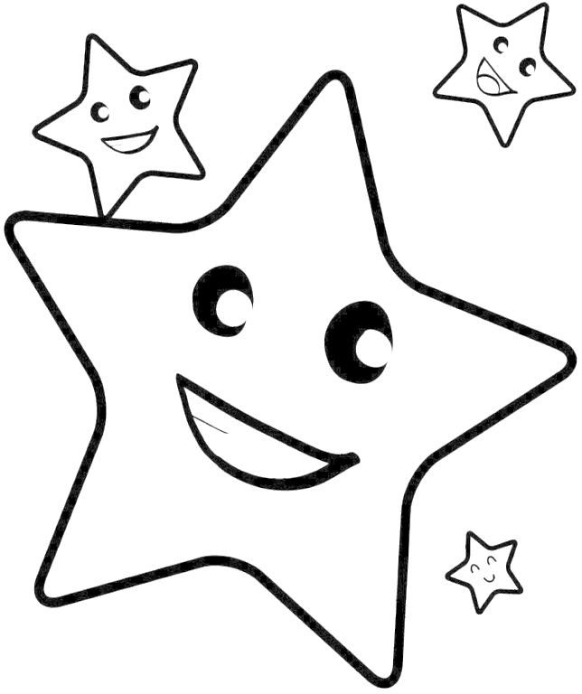 Christmas Star Coloring Pages - Smile Star Clipart Black And White, HD Png Download PNG with transparent background
