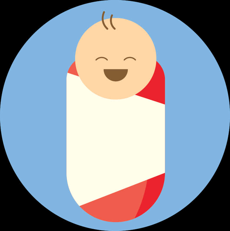 Happy Swaddled Baby Illustration