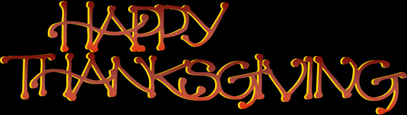 Happy Thanksgiving Calligraphy PNG with transparent background