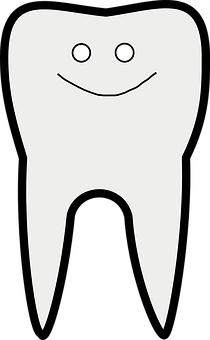 Happy Tooth Cartoon Illustration PNG with transparent background