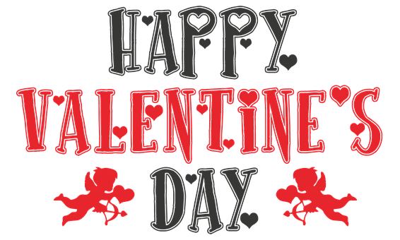 Happy Valentines Day Celebration PNG with transparent background