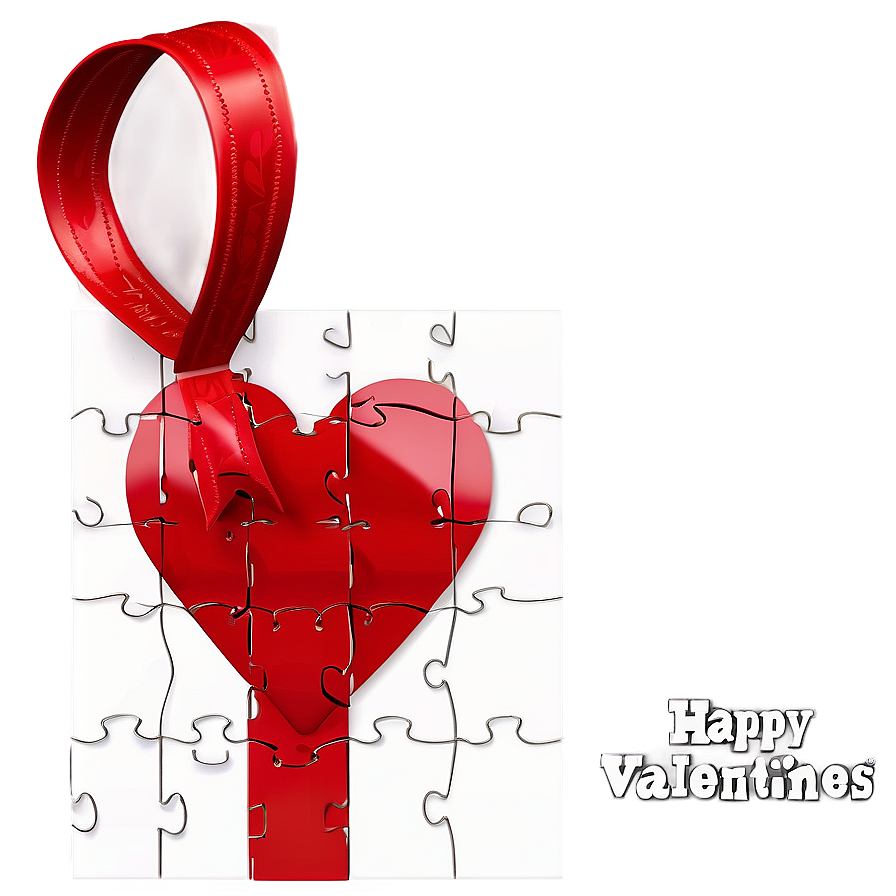 Happy Valentines Heart Puzzle PNG 06262024 PNG with transparent background