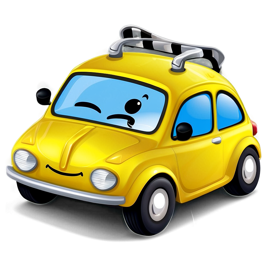 Happy Yellow Car Cartoon Png Osm