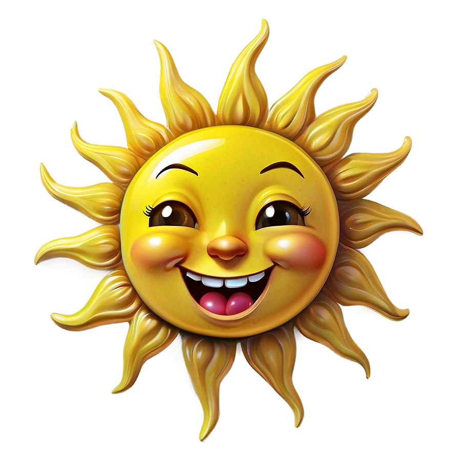 Happy Yellow Cartoon Sun Png Xhh