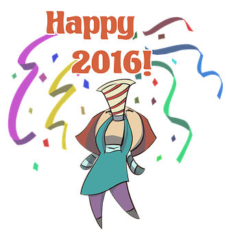 Happy2016 Celebration PNG with transparent background