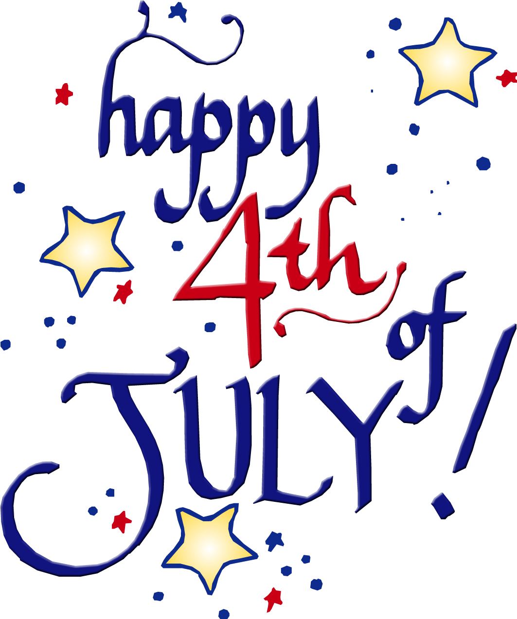 Happy4thof July Celebration PNG with transparent background