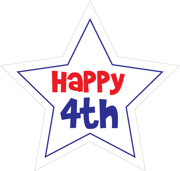 Happy4thof July Star PNG with transparent background