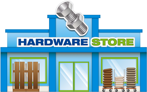Hardware Store Front Illustration PNG with transparent background
