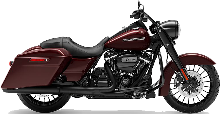 Harley Davidson Red Motorcycle Profile