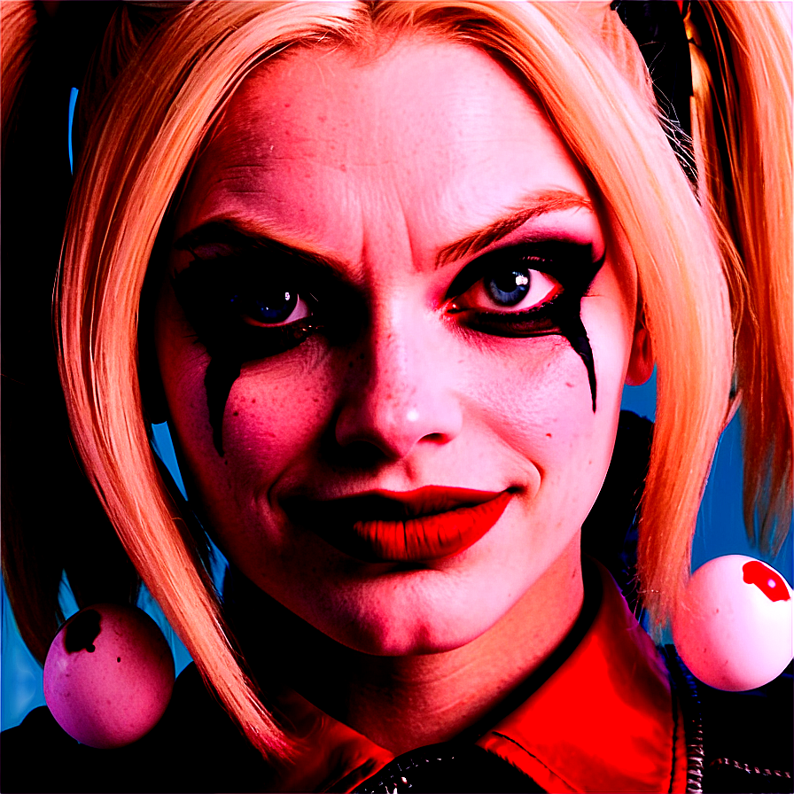 Harley Quinn Face Close-Up PNG kys31 PNG with transparent background