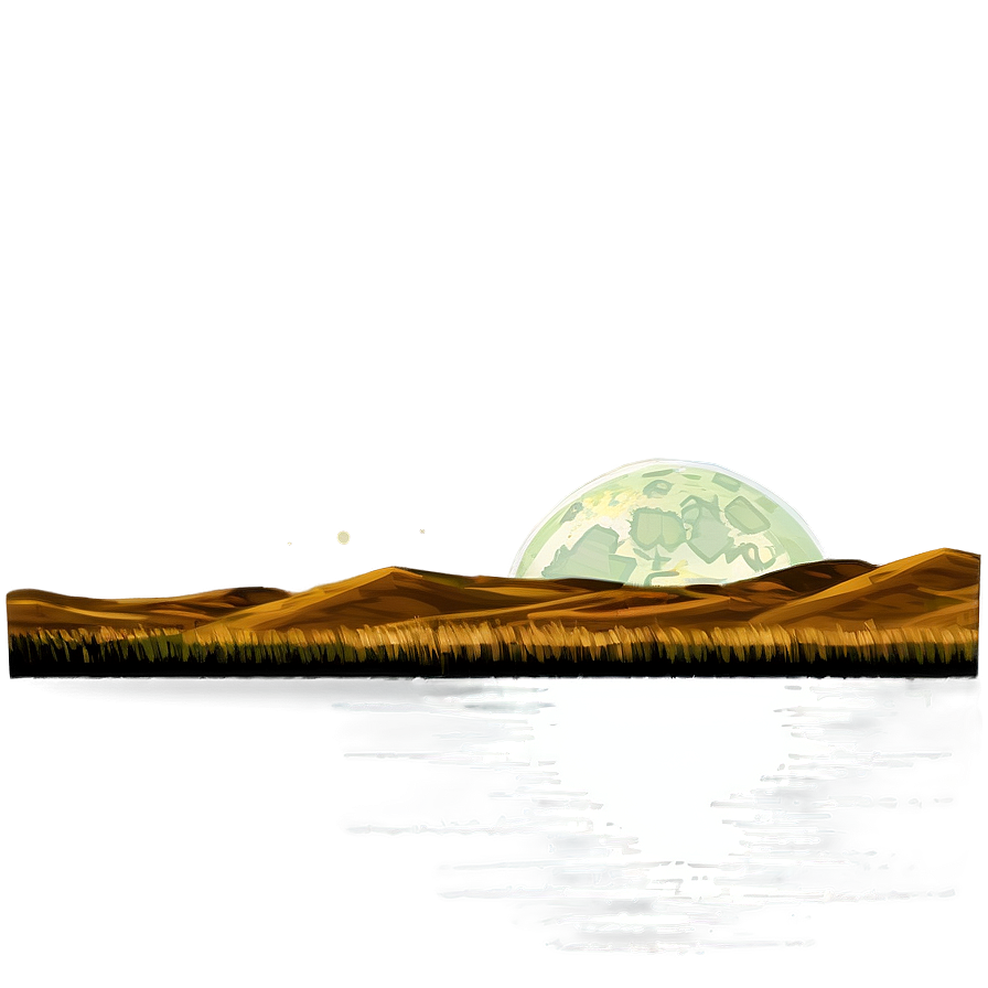 Harvest Moon Over Fields Landscape Png 44