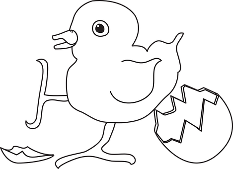 Hatching Chick Illustration PNG with transparent background
