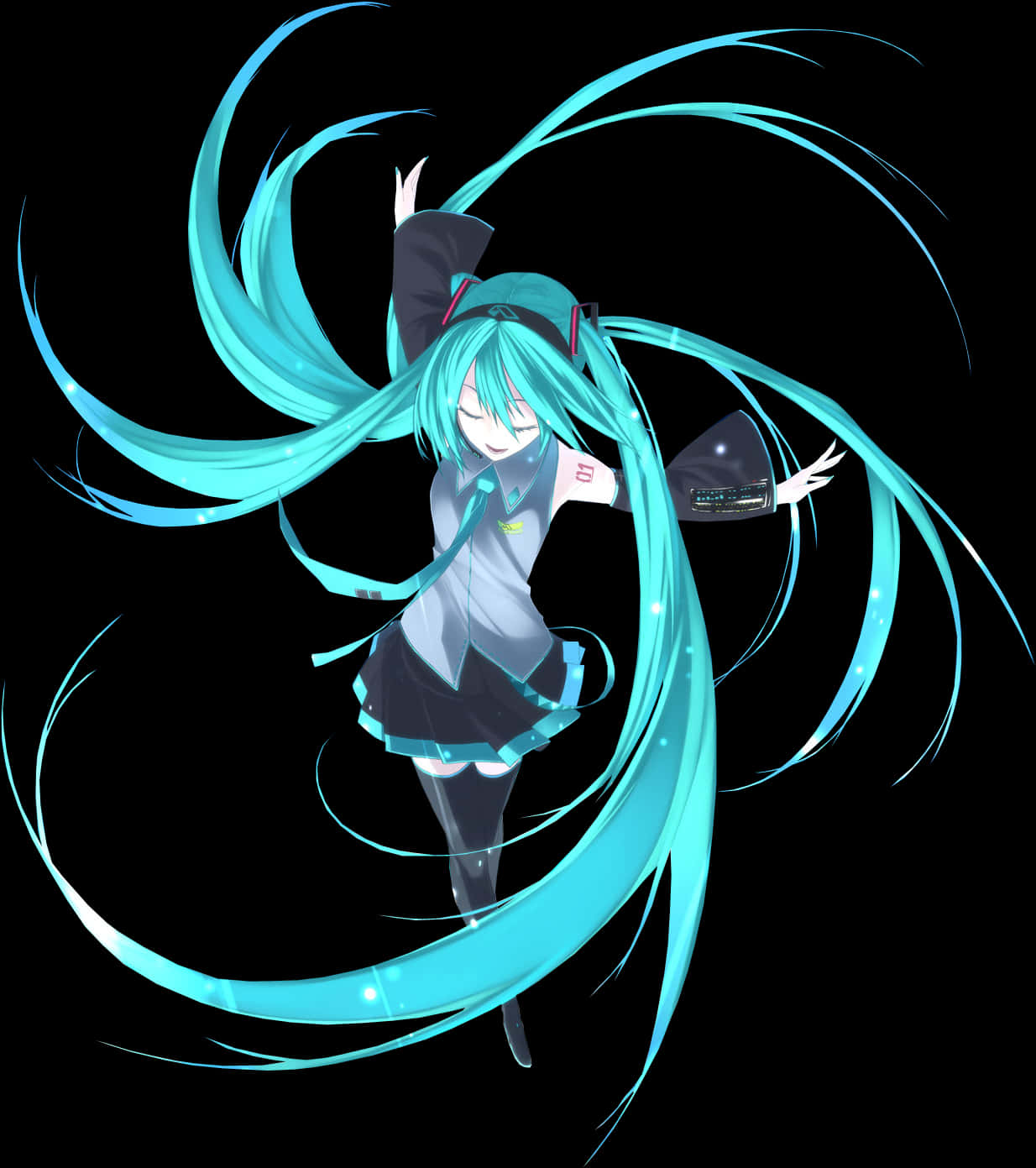 Hatsune Miku Dynamic Posewith Twirling Hair