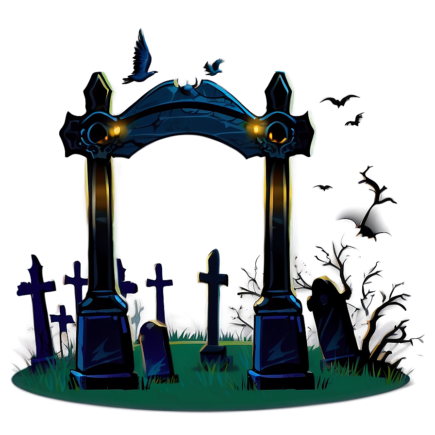 Haunted Graveyard Halloween Cartoon Png 4