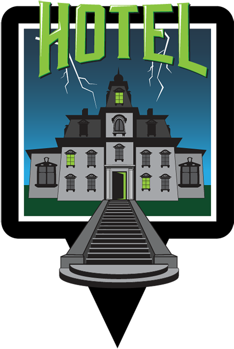 Haunted Hotel Illustration PNG with transparent background