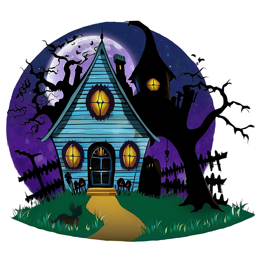 Haunted House Halloween Party Png 06262024