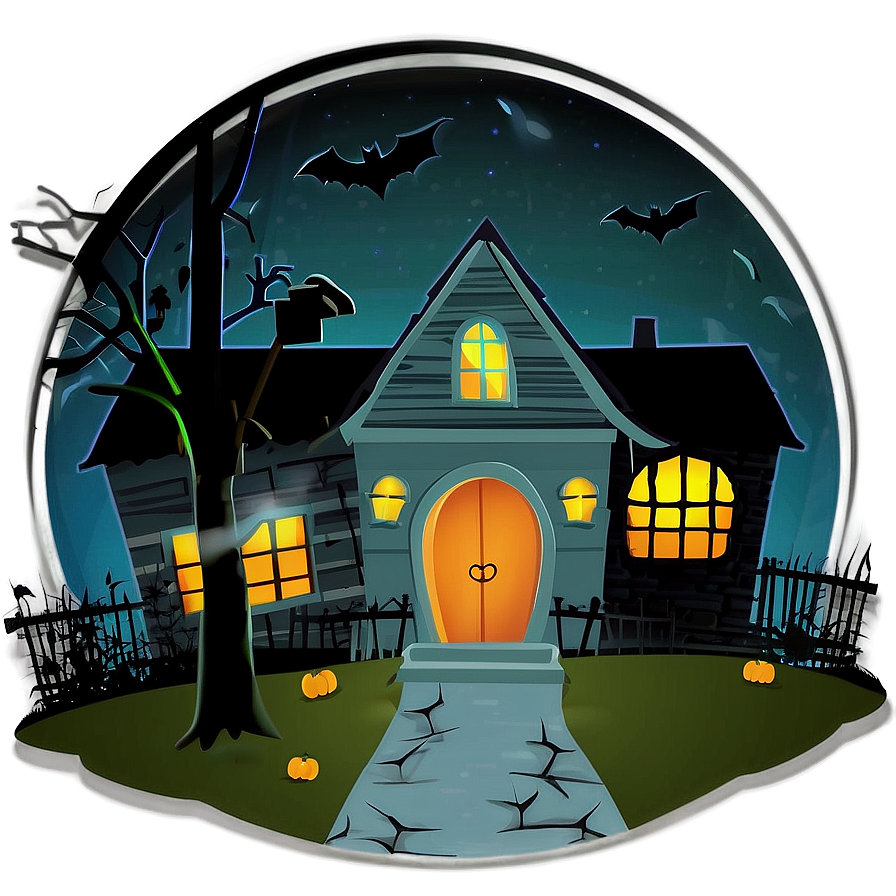 Haunted House Halloween Party Png Qra68