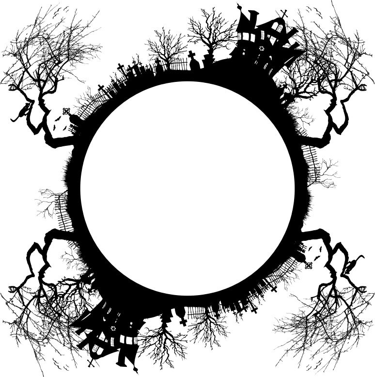 Frame, Halloween, Haunted House, Graveyard, Cemetery - Halloween Frame Png, Transparent Png PNG with transparent background