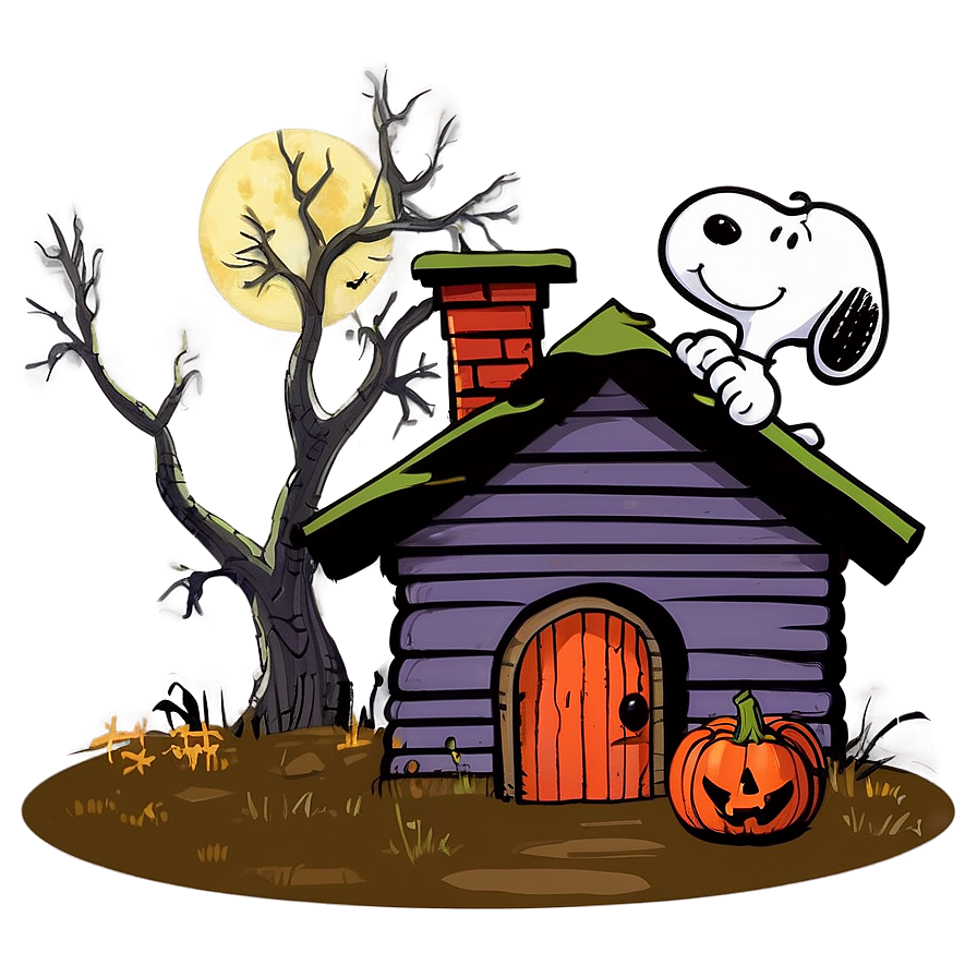 Haunted House Snoopy Halloween Png Awk38