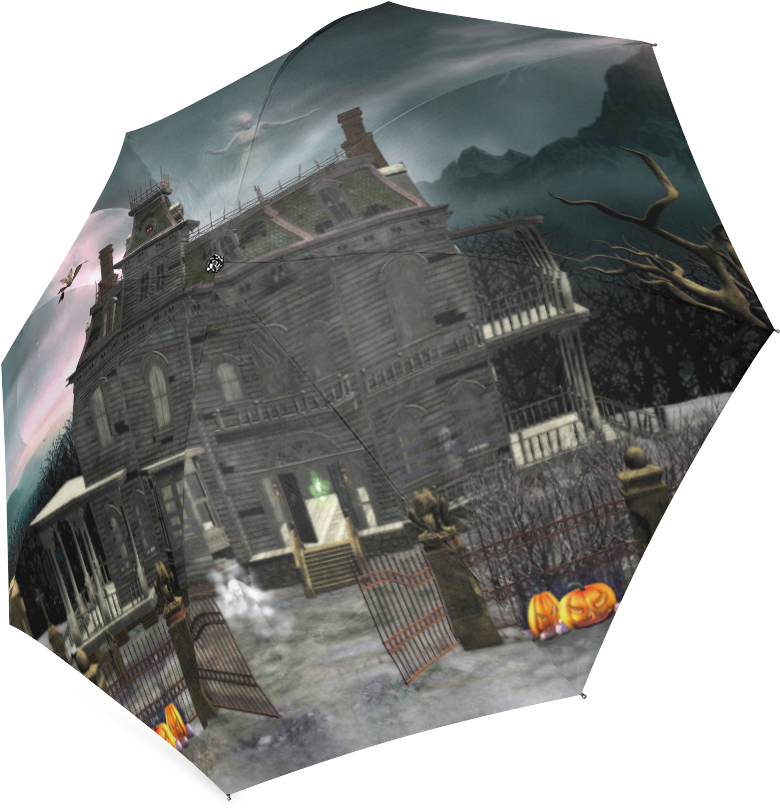A Creepy Darkness Halloween Haunted House Foldable - Umbrella, HD Png Download PNG with transparent background