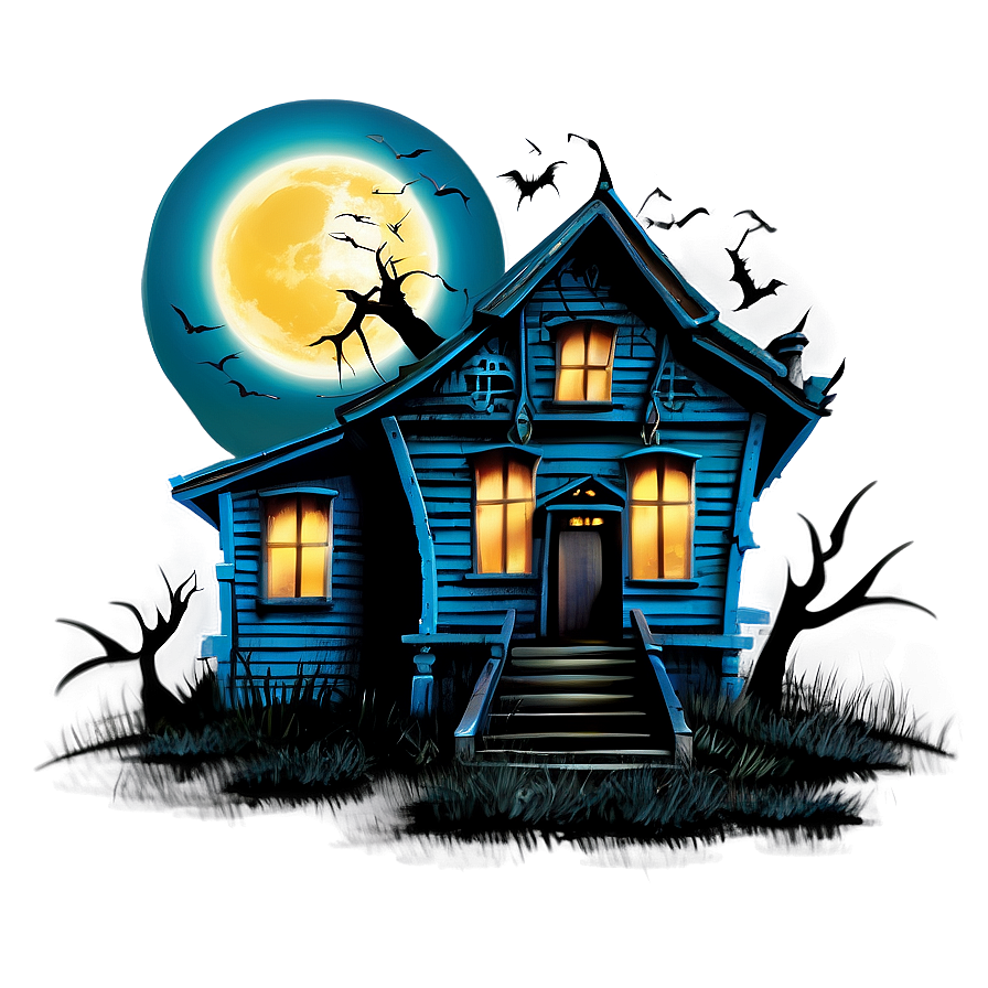 Haunted_ House_ Under_ Full_ Moon