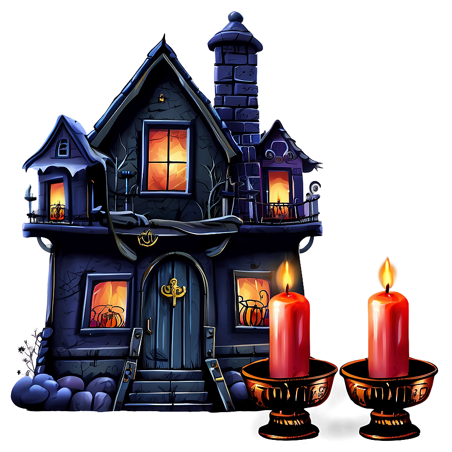 Haunted House With Candles Png Eft