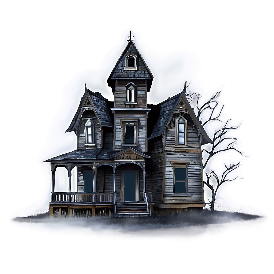 Haunted House With Fog Png 05242024