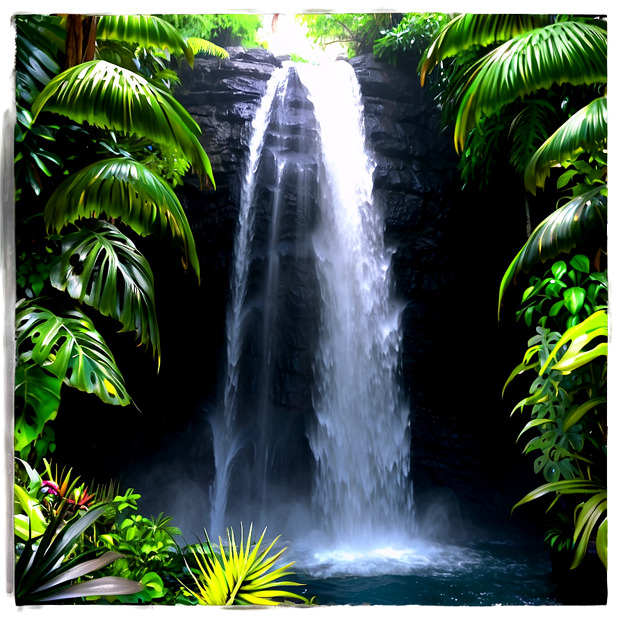 Hawaiian Islands Majestic Waterfalls Png Uhw73