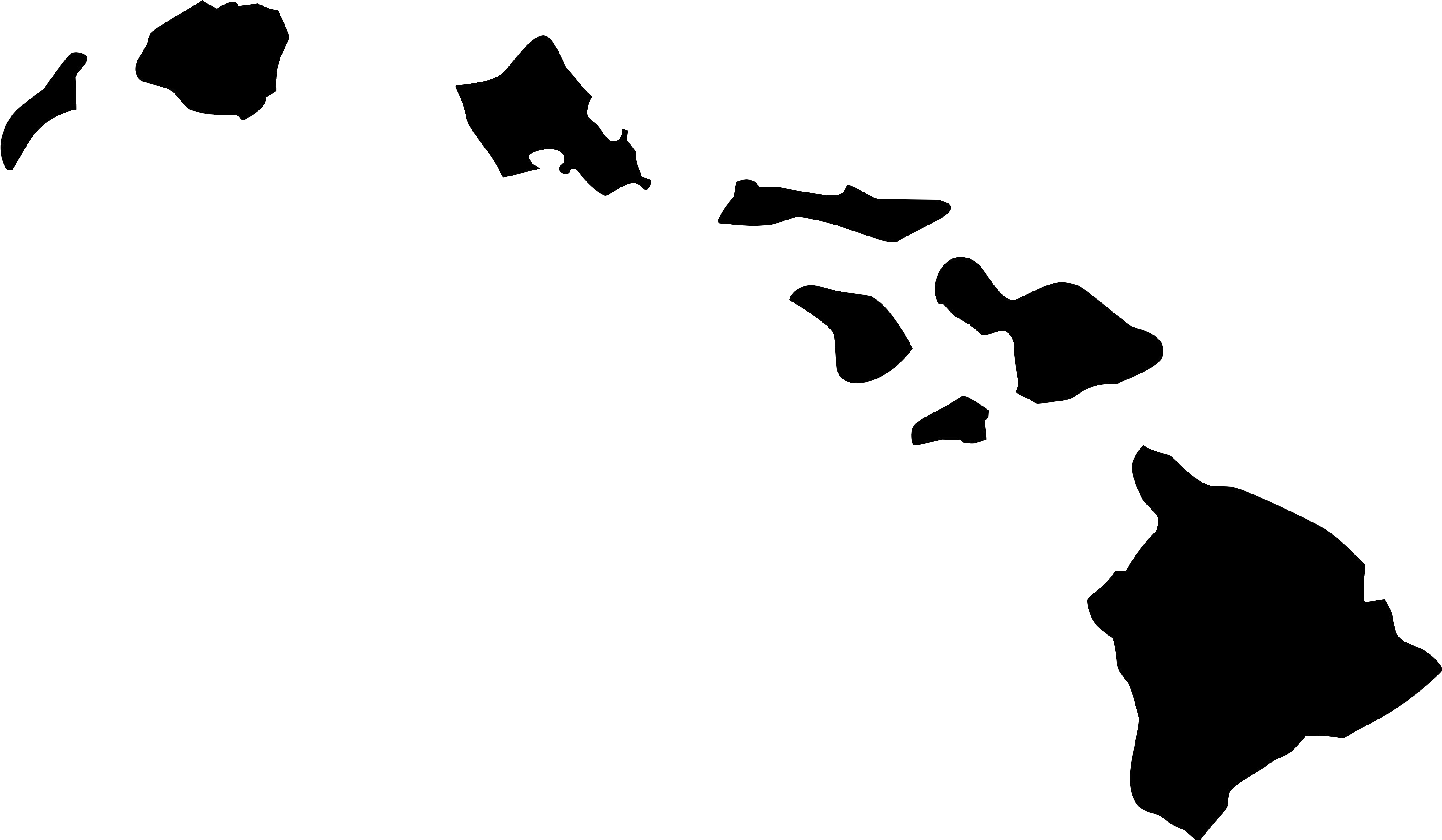 Hawaiian_ Islands_ Silhouette PNG with transparent background