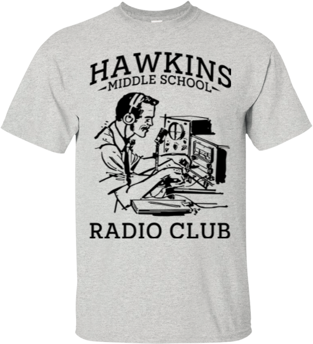 Hawkins Middle School Radio Club T-shirt - 60th Birthday Family T Shirts, HD Png Download PNG with transparent background
