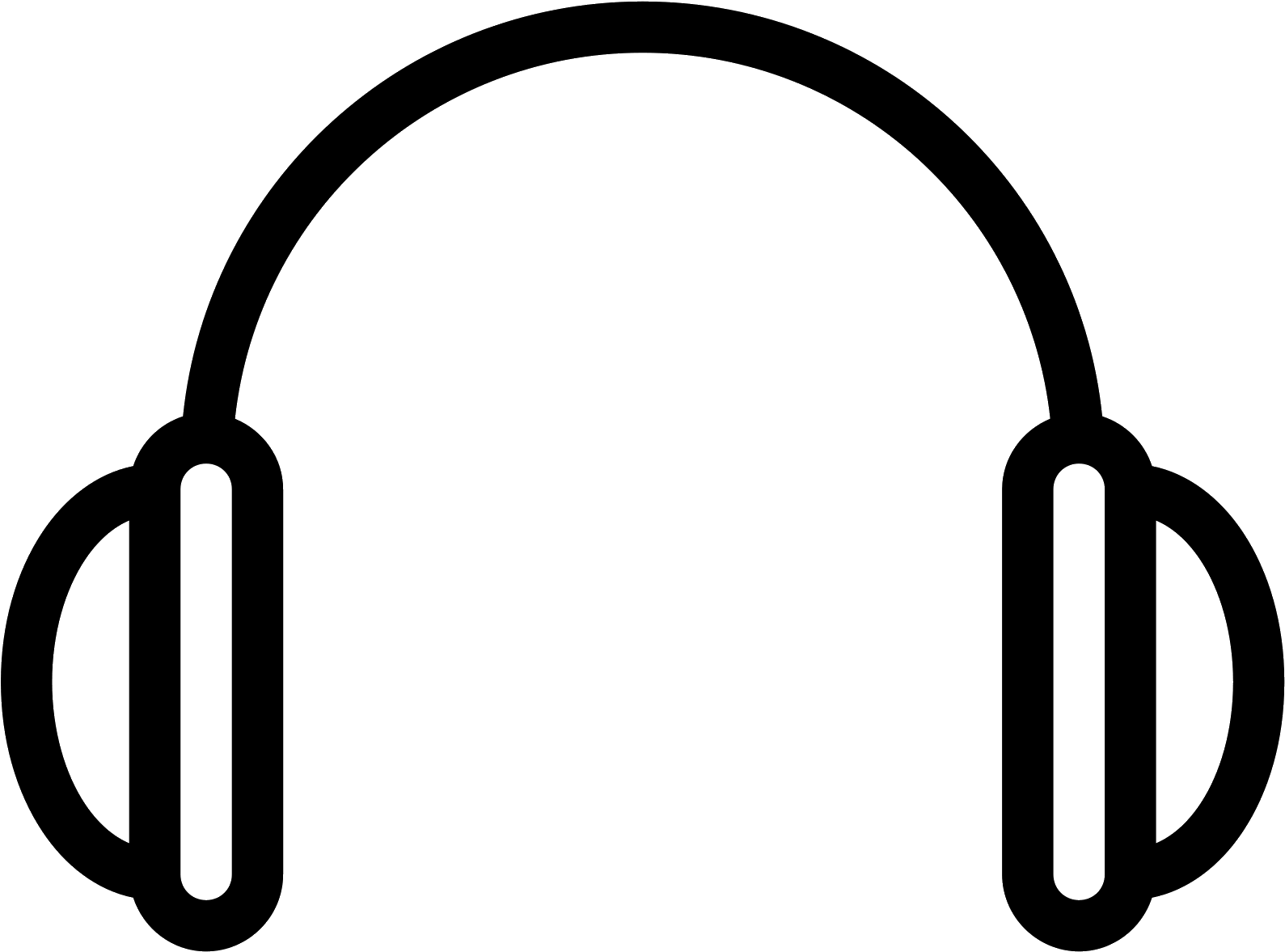 Headphone Icon Simple Black PNG image with a transparent background, free high-resolution download