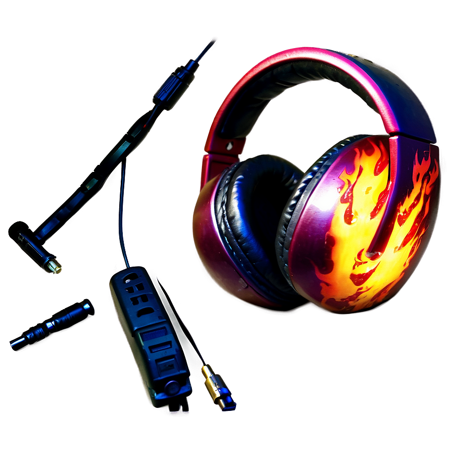 Headphones Red Flames Png Fwm