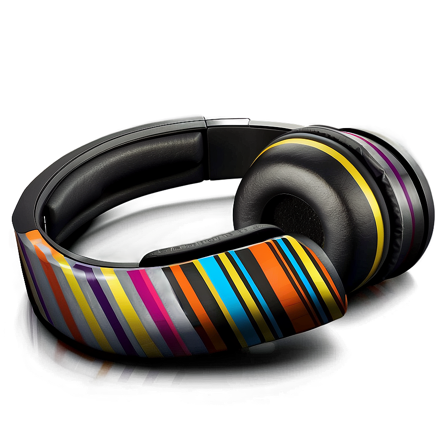 Headphones With Stripes Design Png Thw