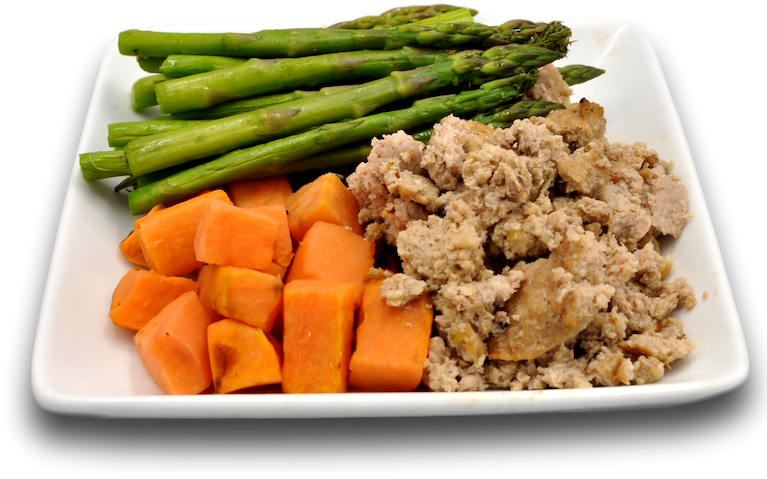 Healthy Meal Plate Asparagus Carrots Ground Turkey