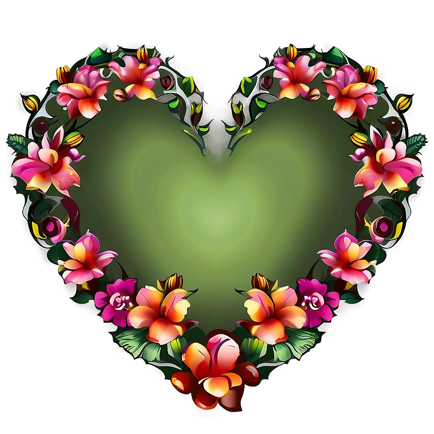 Heart and Flowers Illustration PNG knp PNG image with a transparent background, free high-resolution download