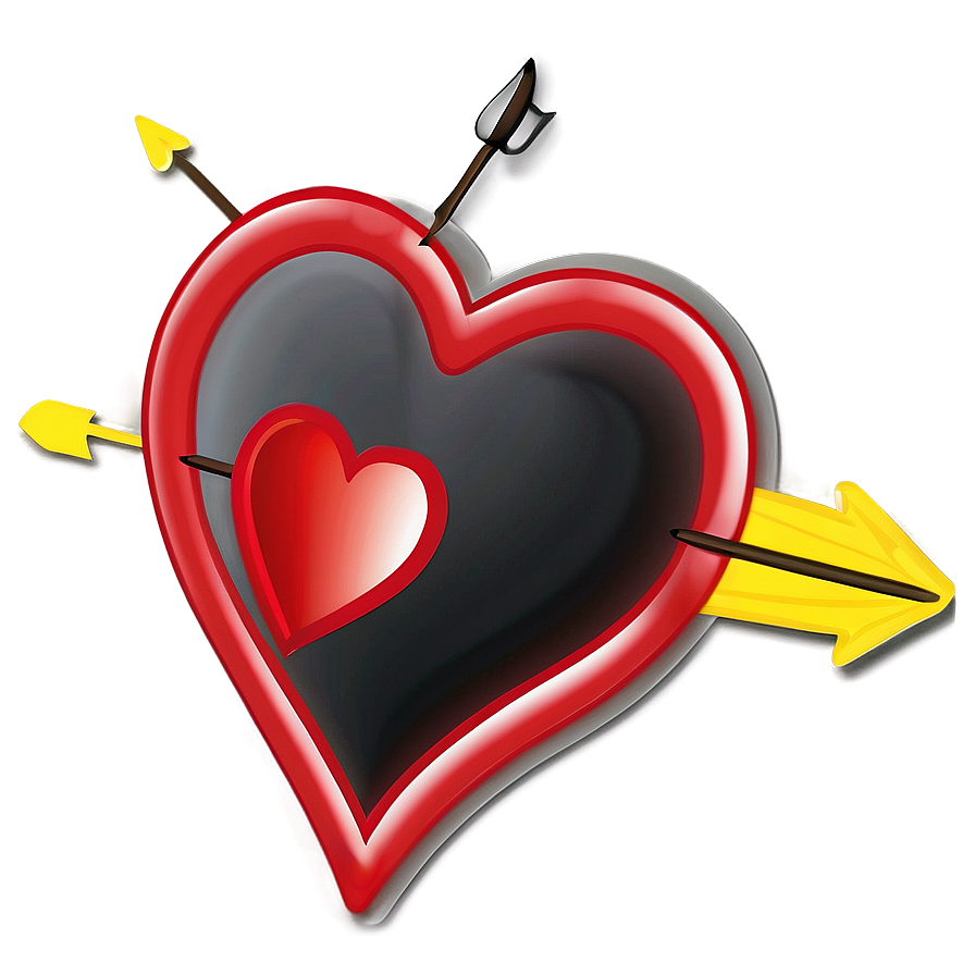 Heart Clipart with Arrows PNG dqq53 PNG with transparent background