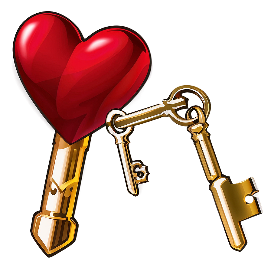 Heart Clipart With Key Png 05252024