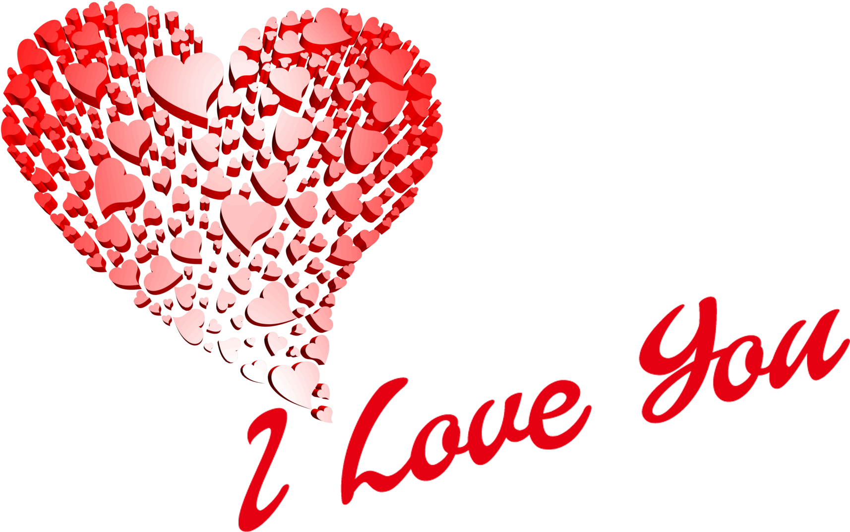 Heart Collage I Love You Graphic PNG with transparent background