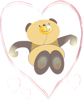 Heart Encased Cartoon Bear