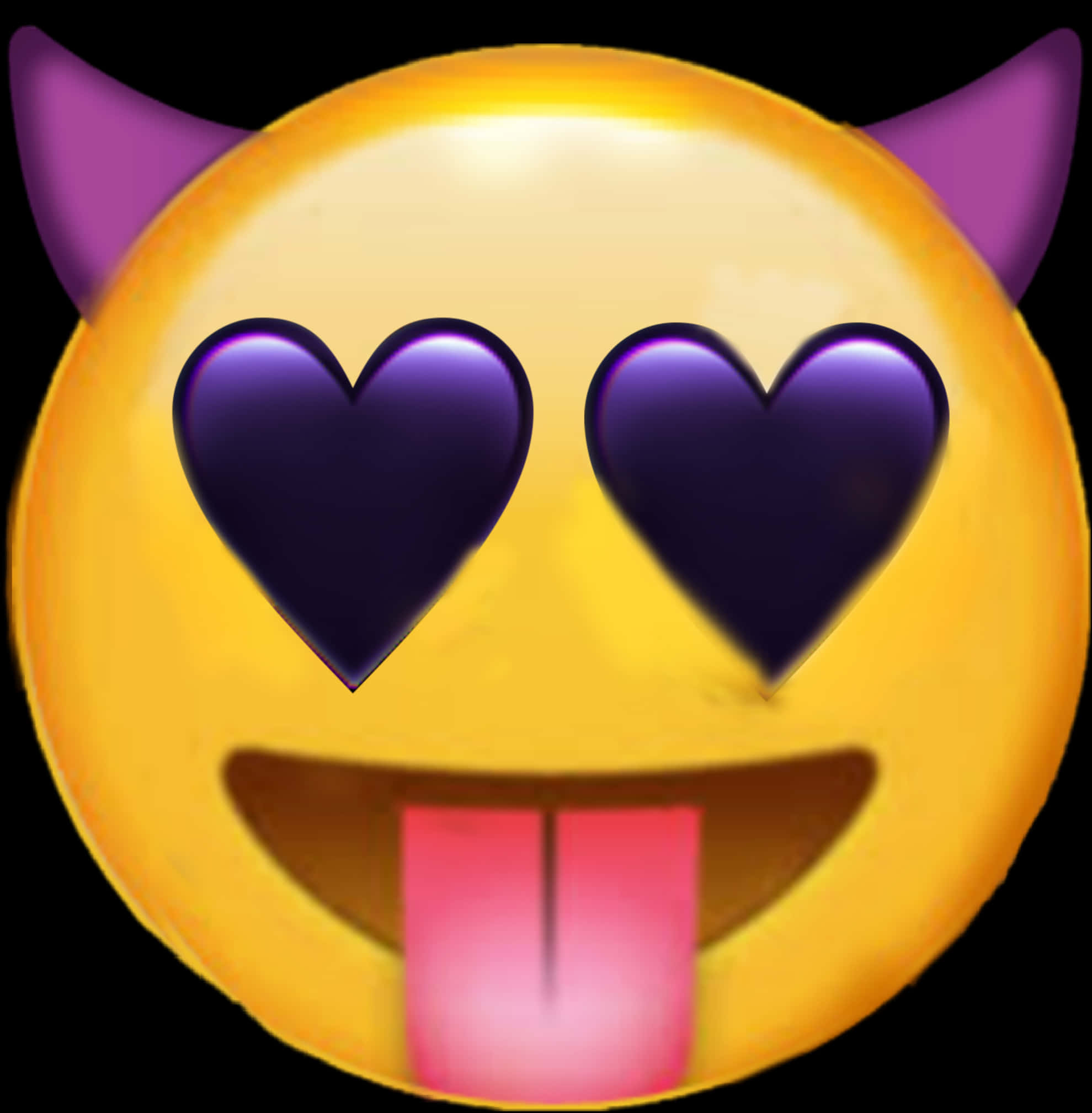 Heart Eyes Devil Emoji PNG image with a transparent background, free high-resolution download