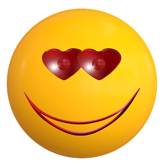 Heart Eyes Smiley Emoji PNG with transparent background