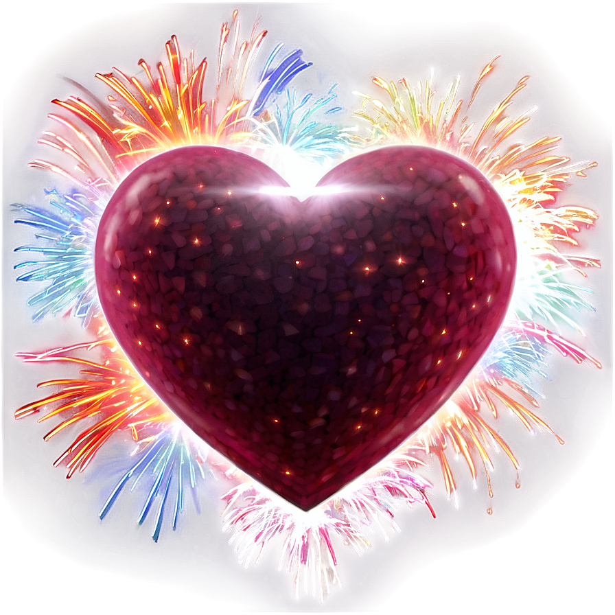 Heart Firework Overlay Png 06282024