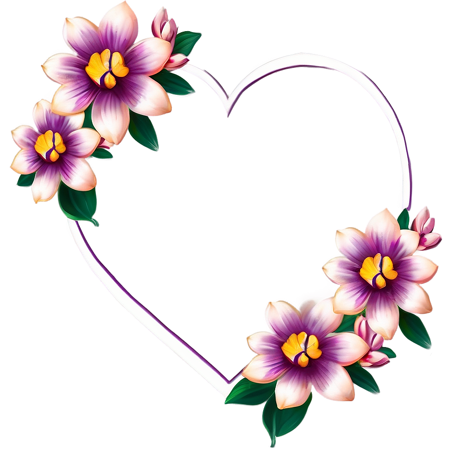 Heart Flower Frame Png 44